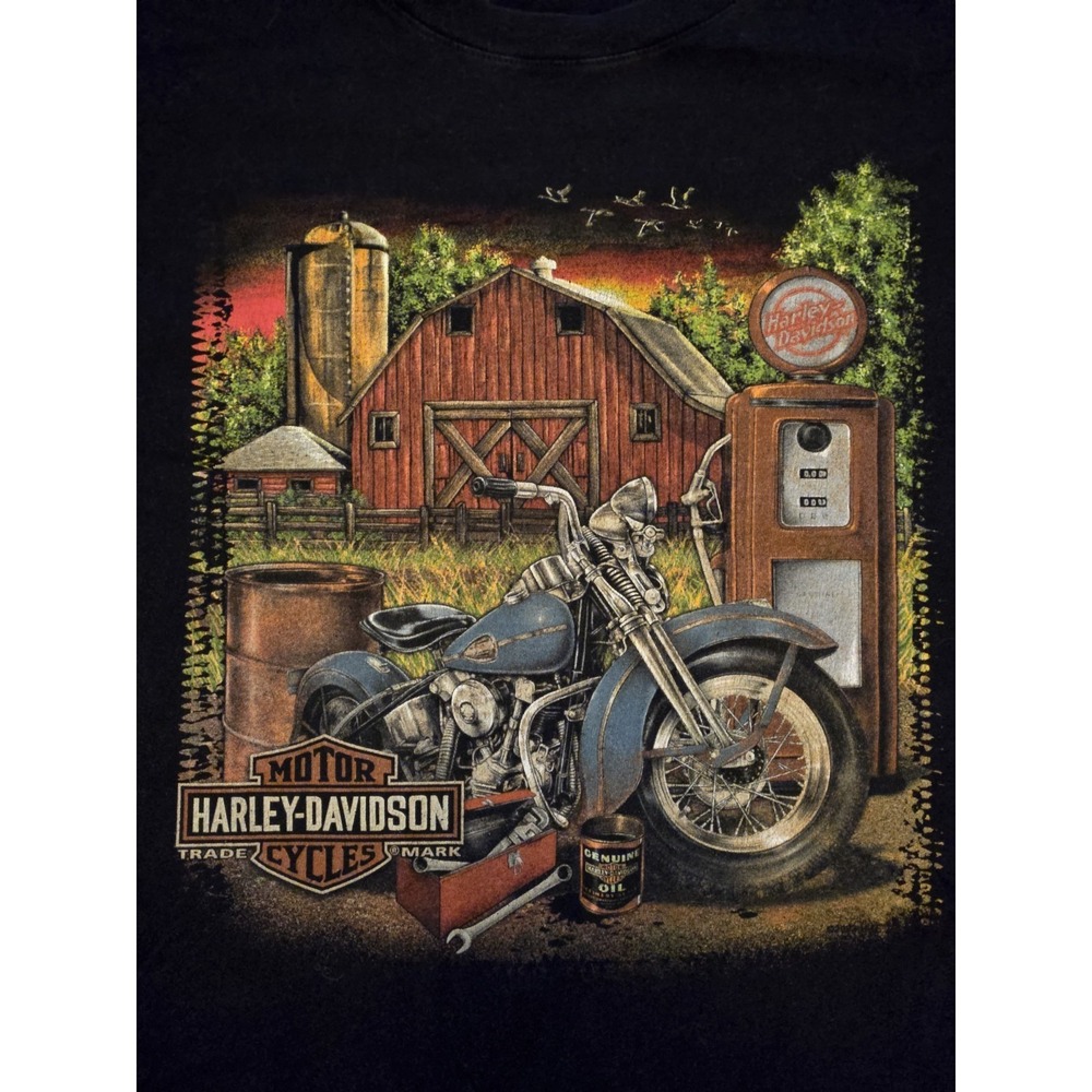 Harley-Davidson Black Double-Sided Graphic Crew Neck T-Shirt Men 2XL Montana